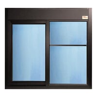 Ready Access 65327511 Model 275 47 1/2" x 4" x 35 3/4" Bronze Right-to-Left Manual Drive-Thru Window with 1/4" Tempered Glass