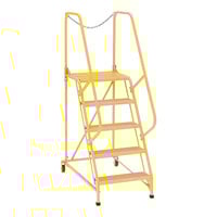 Vestil 24" x 21" x 50" Yellow 5-Step Steel Maintenance Ladder with Perforated Steps LAD-MM-5-P-YL - 350 lb. Capacity