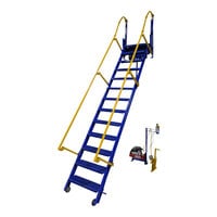 Vestil 23 5/8" x 120 1/8" 13-Step Steel Electric Folding Mezzanine Ladder LAD-FM-120-PSO - 115V, 350 lb. Capacity