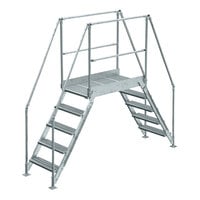 Vestil 23 1/2" x 48" 5-Step Galvanized Steel Crossover Ladder COL-5-46-33-HDG - 500 lb. Capacity
