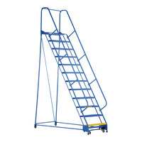 Vestil 30 1/4" x 14" x 120" 12-Step Steel Slope Ladder with Grip Strut Steps LAD-PW-32-12-G - 350 lb. Capacity