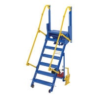 Vestil 23 5/8" x 60" 7-Step Steel Electric Folding Mezzanine Ladder LAD-FM-60-PSO - 115V, 350 lb. Capacity
