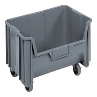 Quantum Giant Stack 15 1/4" x 19 7/8" x 15 7/16" Gray Mobile Storage Container QGH705MOBGY - 3/Case