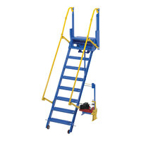 Vestil 23 5/8" x 84" 9-Step Steel Electric Folding Mezzanine Ladder LAD-FM-84-PSO - 115V, 350 lb. Capacity