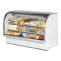 True TCGG-72-HC-LD 72 1/4" White Curved Glass Refrigerated Deli Case
