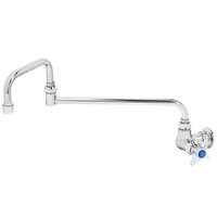 T&S B-0260 Wall Mounted Faucet with 18 inch Double-Jointed Swing Spout, 4.16 GPM Stream Regulator, and 4-Arm Handle - Cold