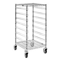 Quantum 21" x 24" x 45" Carbon Steel Mobile Bin Cart with 2 Wire Shelves and 7 Bin Slides BC212439M7