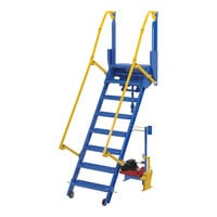 Vestil 23 5/8" x 72" 8-Step Steel Electric Folding Mezzanine Ladder LAD-FM-72-PSO - 115V, 350 lb. Capacity