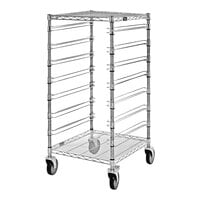 Quantum 21" x 24" x 45" Carbon Steel Mobile Bin Cart with 2 Wire Shelves and 7 Bin Slides for Conductive Bins BC212439M7CO