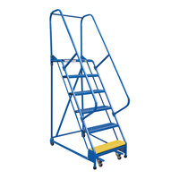 Vestil 23 9/16" x 14" x 60" 6-Step Steel Slope Ladder with Grip Strut Steps LAD-PW-26-6-G - 350 lb. Capacity