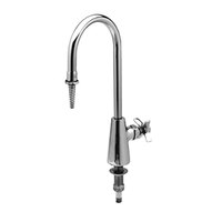 T&S BL-5709-01 Deck Mount Laboratory Faucet with 14 1/8" Swivel/Rigid Gooseneck, Serrated Tip Outlet, Eterna Cartridge, and 4-Arm Handle