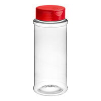 53/485 12 oz. Round Plastic Spice Container and Induction-Lined Dual Flapper Lid with 3 Holes