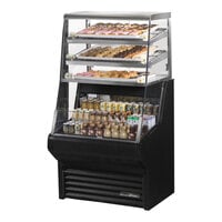 True THAC-36DG-HC-LD 36 1/8" Black Horizontal Refrigerated Air Curtain Merchandiser with Dry Bakery Display Case