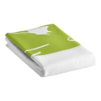 1888 Mills Beyond Impressions 120" x 96" Queen Size Green Floral 100% Spun Polyester Top Sheet - 12/Case