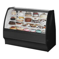 True TGM-R-59-SC/SC-B-W 59 1/4" Curved Glass Black Refrigerated Bakery Display Case with White Interior
