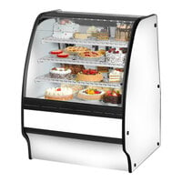 True TGM-R-36-SC/SC-W-W 36 1/4" Curved Glass White Refrigerated Bakery Display Case with White Interior