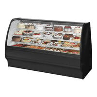 True TGM-R-77-SC/SC-B-W 77 1/4" Curved Glass Black Refrigerated Bakery Display Case with White Interior