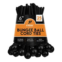 Xpose Safety Black Heavy-Duty Bungee Ball Cords - 25/Pack