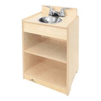 Whitney Brothers Let's Play 14 3/4" x 12 1/2" x 23 1/2" Natural Toddler Sink
