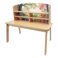 Whitney Brothers Nature View WB0856 42 1/2" x 26" x 40" Wood Workstation with Shelves and Nature Backdrop