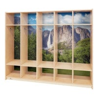 Whitney Brothers Nature View WB0852 54" x 11 3/4" x 48 1/2" Five Section Wood Coat Locker