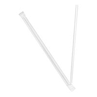 Dixie 7 3/4" Jumbo Clear Wrapped Straw - 12000/Case