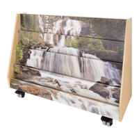 Whitney Brothers Nature View WB0936 36" x 13 1/4" x 28" 4-Shelf Wood Book Display with Casters