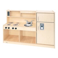 Whitney Brothers Let's Play 43" x 12 1/2" x 33 1/2" Natural Toddler Kitchen Combo