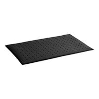 Lavex 3' x 5' Heavy-Duty Black Grease-Resistant Anti-Fatigue Closed-Cell Nitrile Rubber Floor Mat with Drainage Holes - 5/8" Thick