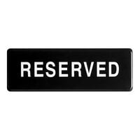 Lavex Reserved Sign - Black and White, 9" x 3"