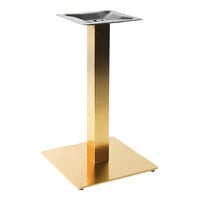 Art Marble Furniture 17" Square Gold Stainless Steel Standard Height Table Base