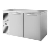 True TBR60-PTSZ1-L-S-SS-SS-1 60" Stainless Steel Solid Door Pass-Through Back Bar Refrigerator with LED Lighting