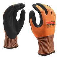 Cordova Commander Orange 13 Gauge HPPE / Steel / Glass Fiber Cut-Resistant Touchscreen Gloves with Black Foam Nitrile Palm Coating