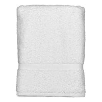 Garnier-Thiebaut Bora 27" x 54" White Cotton / Polyester Bath Towel 13 lb. - 24/Case