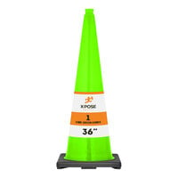 Xpose Safety 36" Lime Green Heavy-Duty PVC Traffic Cone with 10 lb. Base LTC36-1-X