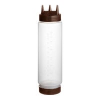 Vollrath Traex® 24 oz. Clear FIFO Squeeze Dispenser with Brown Tri Tip Cap and Base Cap