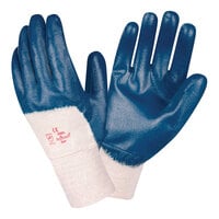 Cordova Brawler II Smooth Supported Nitrile Gloves with Interlock Lining, Sanitized Treatment, and Knit Wrist - 12/Pack