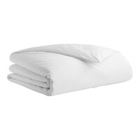 Garnier-Thiebaut Nice T-300 105" x 88" White King Size Sateen Weave 100% ELS Cotton Duvet Cover - 10/Case