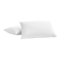 Garnier-Thiebaut Normandie T-300 36" x 21" White Micro Check Queen Size Sateen Weave 100% ELS Cotton Pillowcase - 120/Case