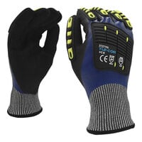 Cordova Tuf-Cor Ice Salt and Pepper 13 Gauge HPPE / Synthetic Fiber Gloves with 2-Layer Nitrile Coating, Thermal Acrylic Lining, and TPR Reinforcements