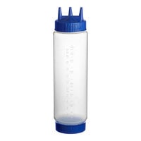 Vollrath Traex® 24 oz. Clear FIFO Squeeze Dispenser with Blue Tri Tip Cap and Base Cap