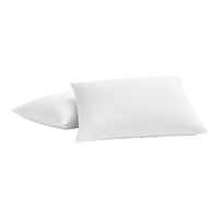 Garnier-Thiebaut Stanford T-300 44" x 21" White Tone-on-Tone Stripe King Size Sateen Weave Cotton / Polyester Pillowcase - 120/Case