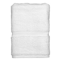 Garnier-Thiebaut Zephyr 27" x 54" White 100% Combed Terry Cotton Bath Towel 15 lb. - 18/Case