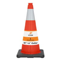 Xpose Safety 18" Orange Heavy-Duty PVC Traffic Cone with 3 lb. Base and Single Reflective Collar OTC18-6-1-X