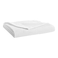 Garnier-Thiebaut Nashville T-200 112" x 80" White Full Size Percale Weave Cotton / Polyester Flat Sheet - 20/Case