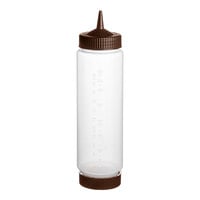 Vollrath Traex® 24 oz. Clear FIFO Squeeze Dispenser with Brown Single Tip Cap and Base Cap