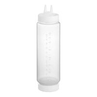 Vollrath Traex® 24 oz. Clear FIFO Squeeze Dispenser with Clear Twin Tip Cap and Base Cap