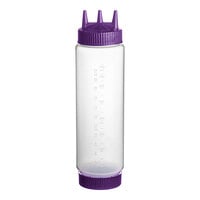 Vollrath Traex® 24 oz. Clear FIFO Squeeze Dispenser with Purple Tri Tip Cap and Base Cap