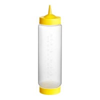 Vollrath Traex® 24 oz. Clear FIFO Squeeze Dispenser with Yellow Single Tip Cap and Base Cap