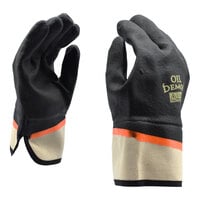 Cordova Black / Orange Double-Dipped PVC Gloves with Jersey Lining and Sandpaper Finish - Large - 12/Pack